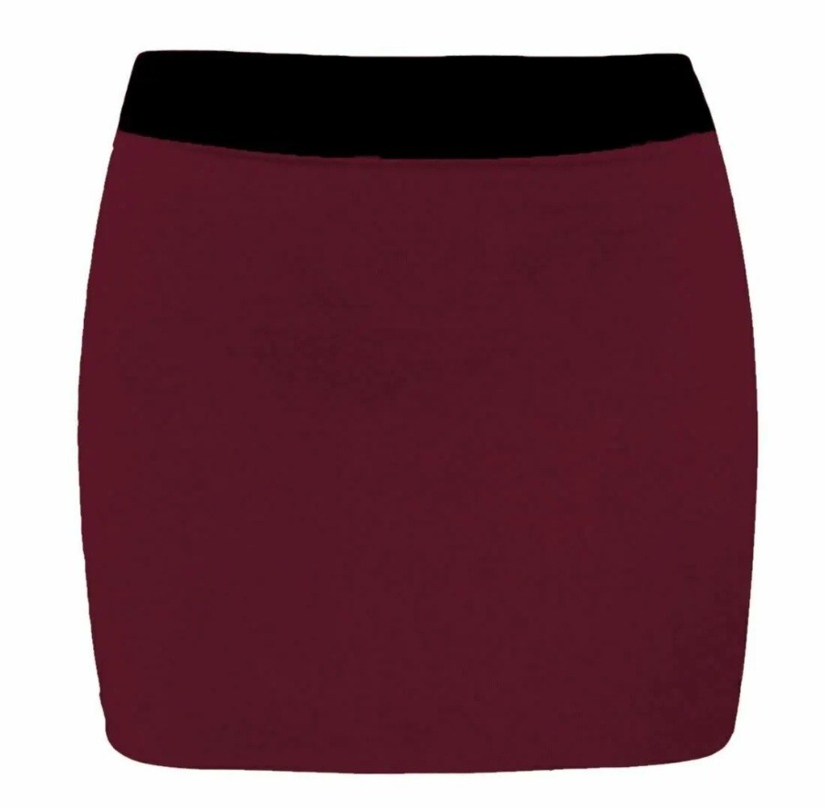 Girls Plain Mini Elasticated Waist Band Bodycon Skirts eBay