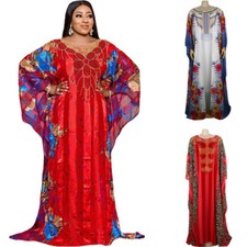 Women Oversize Kaftan African Dashiki Batwing Dresses Evening Party Gown Wedding