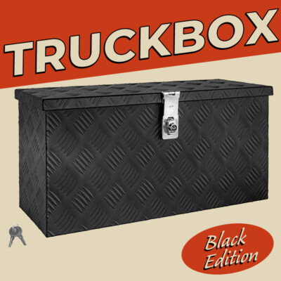 Truckbox Werkzeugbox Werkzeugkiste Anhängerbox Alubox Deichselbox Schwarz trucky