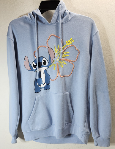 Disney Girls Size Small Hooded Stitch Sweatshirt Hoodie Blue Pullover - Picture 5 of 7