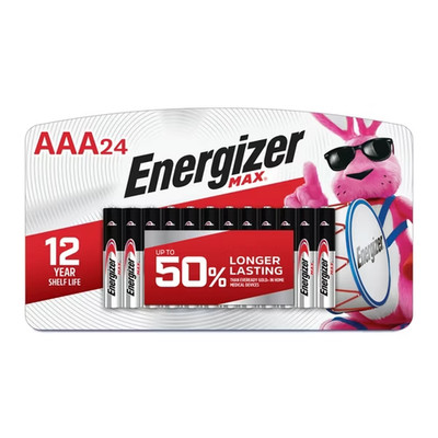 Energizer MAX AAA Alkaline Batteries 1.5V 24 Count E92BP-24 Pack of 1, 2, 3, 4