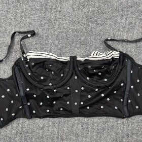 VTG Lise Charmel France Polka Dot Bustier Corset Top Underwire 34B Luxury