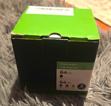 HP 64XL Genuine Original Inkjet Ink Cartridges Black/Tri-Color 2 Pack