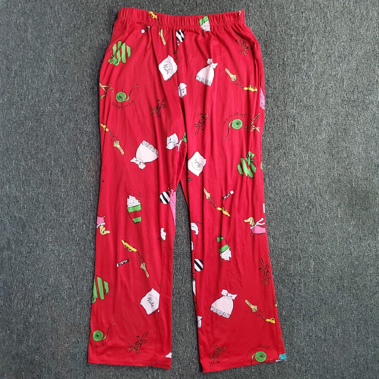Kate Spade Pajamas Set Womens Sz Medium Red Long Sleeve Things We Love Christmas thumbnail 13