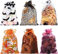 Organza GeschenktüTen 10X15Cm Transparent 60 StüCk Kordelzug Halloween
