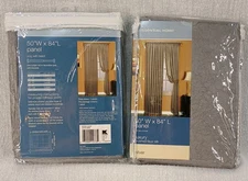 2 Essential Home 50 x 84 Crushed Faux Silk Lined Rod Pocket Window Panel Silver 