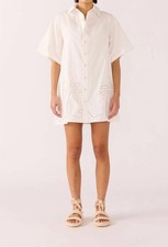 Minkpink Romina Broderie Shirt Dress Size S
