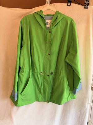 Kim Ridgers Women s 2X Hooded Fresh Lime Green Rain Jacket. V19