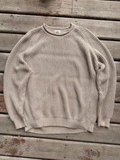 L.L.Bean Men  s XL Tall Cotton Rollneck Fisherman Sweater Oatmeal Shaker Knit