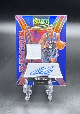 2024 Panini Select Joe Johnson Game Worn Patch X-Factor Blue Prizm SP /49 Hawks