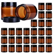 4oz Glass Jars with Lids, Hoa Kinh 30 Pack Amber Empty Cosmetic Containers Ro...