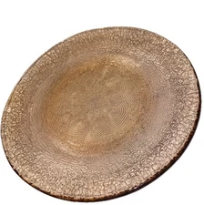Fire and  Light  Amber Recycled Glass Dinner Plate 11" Fire & Light