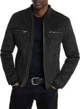 John Varvatos mens Branden Band Collar Jacket