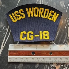 USS Worden CG-18 BC Hat Patch NOS 4.5” x 3”