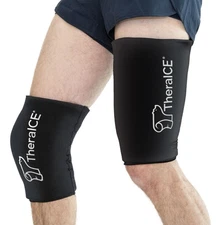 TheraICE Knee Ice Pack Wrap Compression Sleeve for Injuries, Reusable Gel Col...