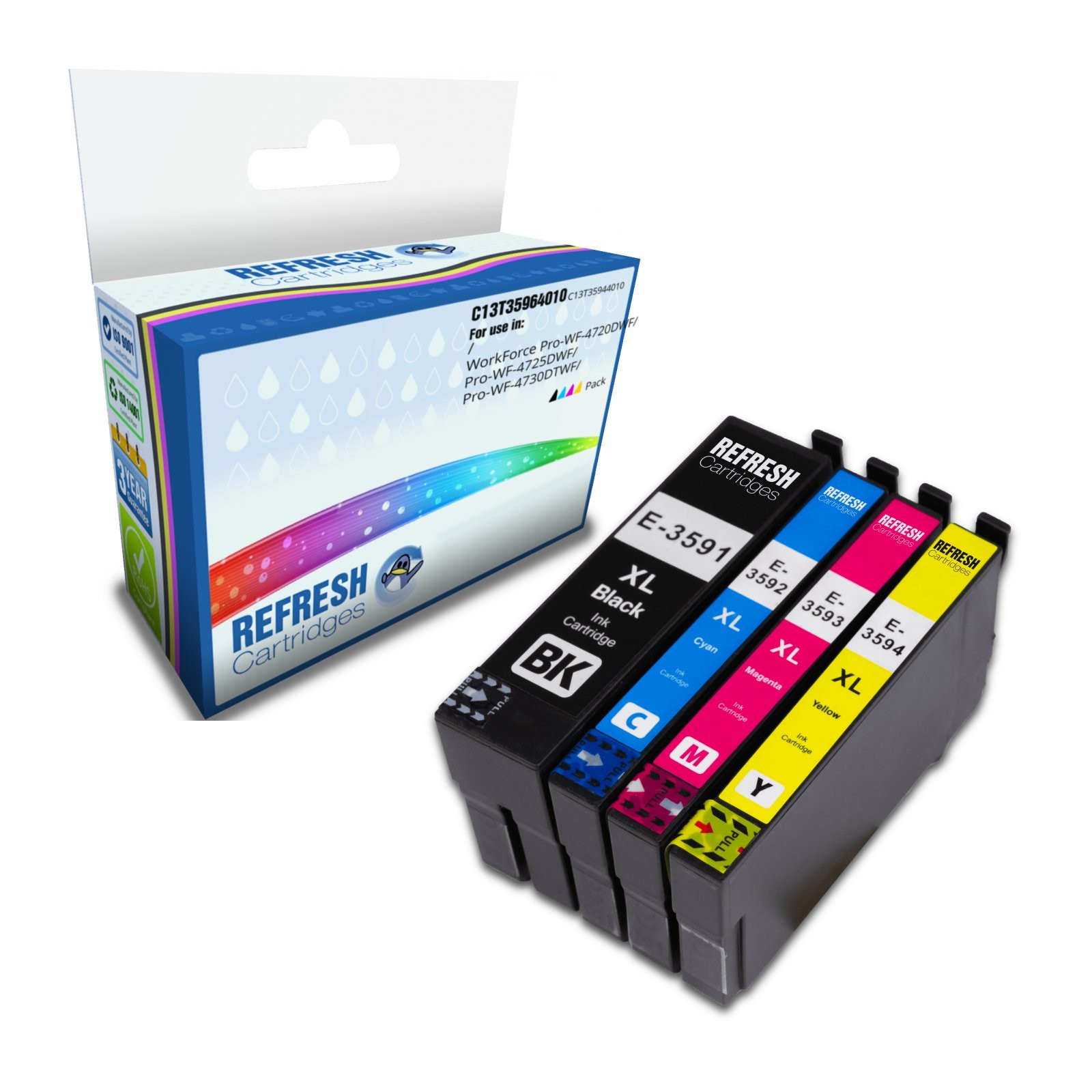 Refresh Cartridges Full Set Pack C13T35964010 Ink Compatible With Epson Printers