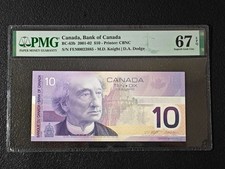 2001-02 Canada Bank of Canada 10 Dollars BC-63b PMG 67 EPQ Superb Gem UNC