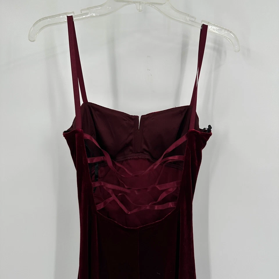 Jodi Kristopher Womens Whimsigoth Y2K Velvet Gown Size M Burgundy Maxi Witchy - Image 4 of 4