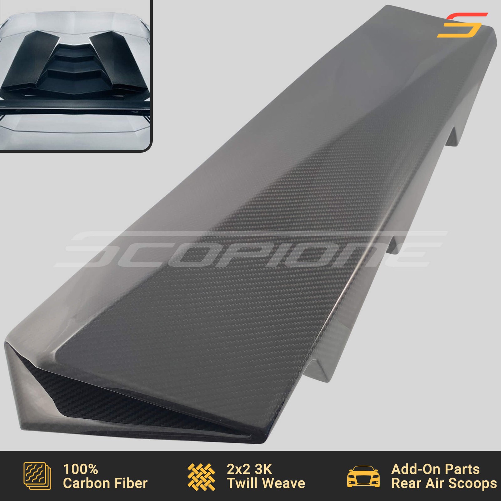 Scopione Carbon Fiber Roof Engine Air Intake Vents for Lamborghini Aventador