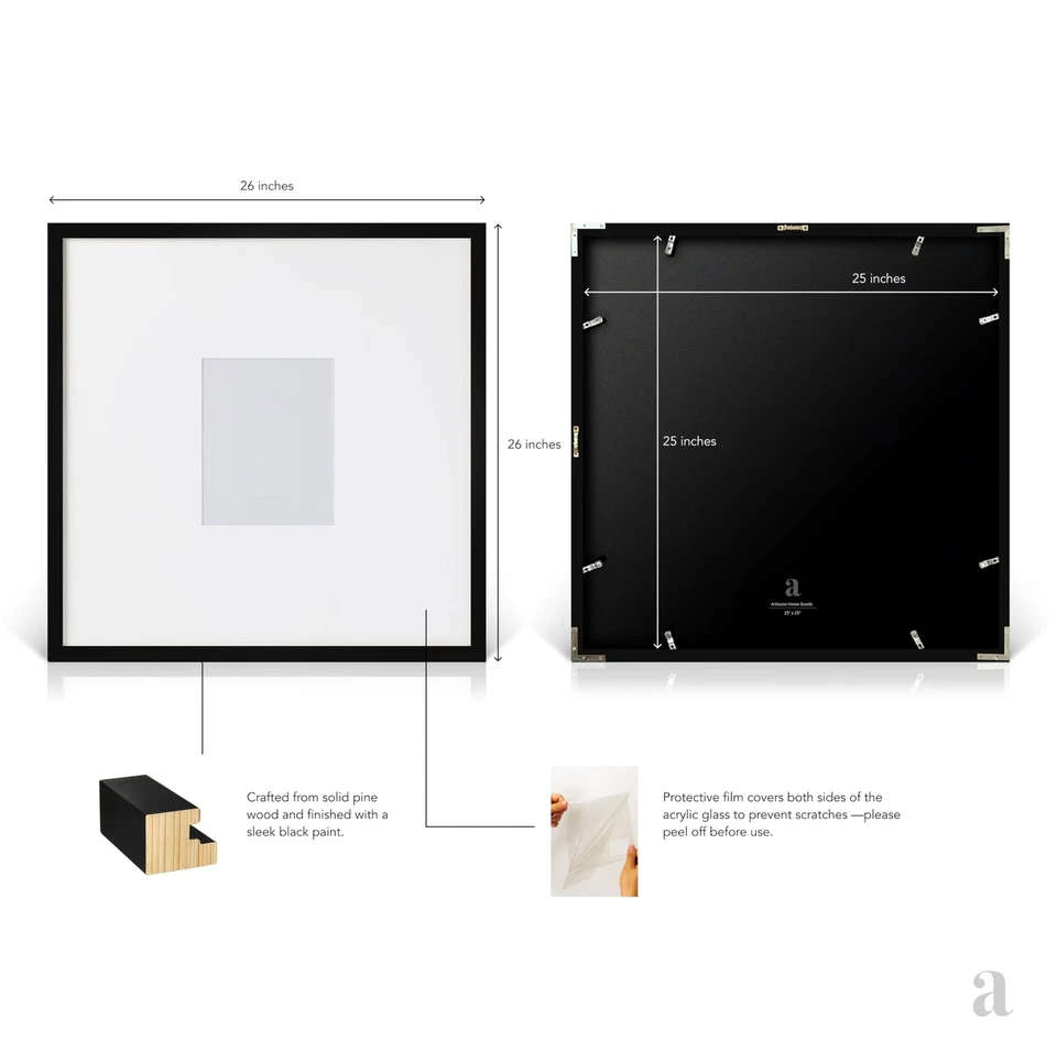 , Gallery Frame 2.0, Picture Frame, 25x25 Black, Gallery Wall Frame Set, Larg... - Image 2 of 4
