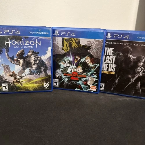 (PS4) 3 Game Bundle | MY HERO ONE'S JUSTICE 2, Last of Us, & Horizon Zero Dawn