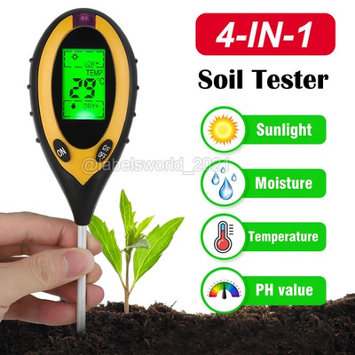 #ad 4 IN 1 PH Tester Soil Water Moisture Light Test Meter for Garden Plant Seeding $7.49