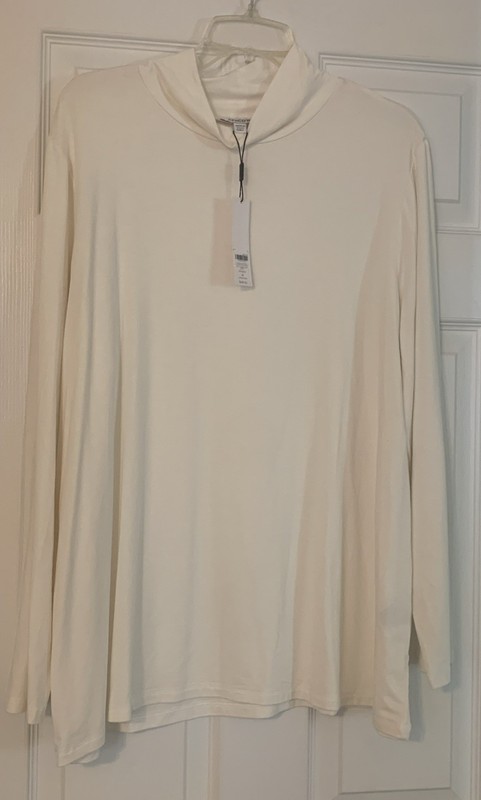 Chicos Sz 4 US 2X Touch Of Cool LS Layering Mock Neck Basic Knit Top NWT $49.50