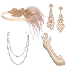 YESSA 1920s Flapper Accessories Set for Women, Roaring 20s Great Gatsby Headb...