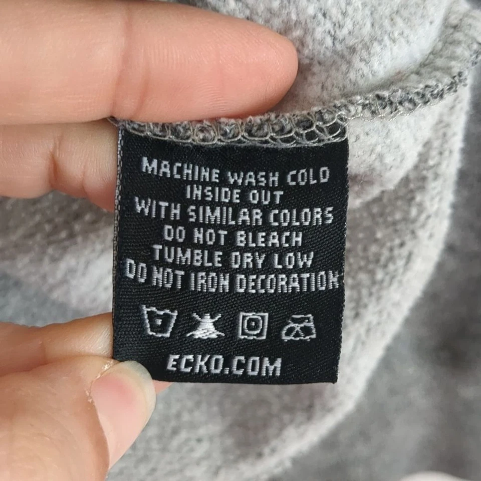 Sudadera con Capucha Ecko Unlimited Niños Talla Grande Gris con Bolsillos Gráficos Elevados Usada en Excelente Condición Foto 4 de 4