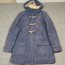 Boden Coat Womens UK 18 Blue Duffle Hooded Pockets Toggle Sherpa Lined