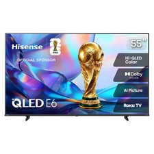 55 Inch Smart TV 4K UHD Hi QLED Roku Dolby Vision Game Mode Hisense Class E6SR