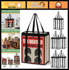 Vinyl Record Storage Bags - 6 Pack, Holds 216 LP Albums, Durable Stylish Organ