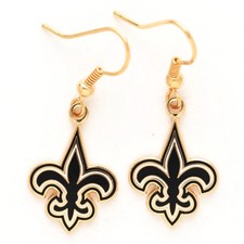 New Orleans Saints Logo Dangle Jewelry Earrings BRAND NEW FREE SHIPPING
