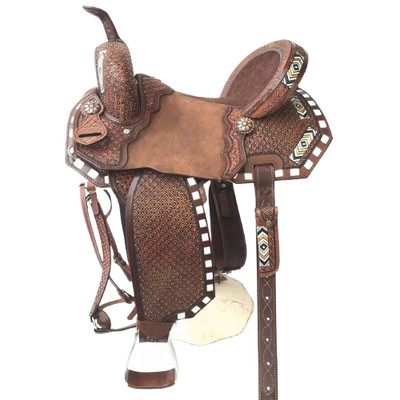 Western Barrel Racing Horse Saddle - Secure Deep Seat Handmade Premium Leather