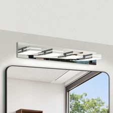 LED Modern Bathroom Vanity Light 4 Lights 30 In Chrome Wall Fixture Over Mirror