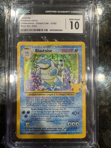 CGC GEM MINT 10 Blastoise Celebrations - Classic Coll. 2/102