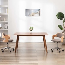 Sedia da Pranzo Girevole Grigio Talpa Legno Ricurvo e Tessuto