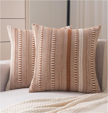 Boho Throw Pillow Covers 18X18 Inch Set of 2, Farmhouse Decorative Couch Pillow