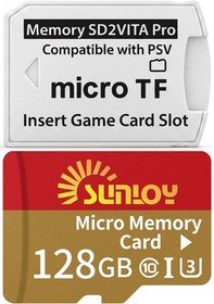 SD2Vita 6.0 Adapter with 128GB Micro SD - PSVita Compatible