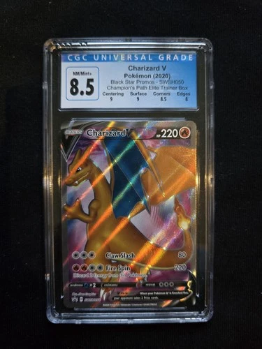 Pokémon Champions Path Charizard V Full Art SWSH050 Black Star Promo CGC 8.5