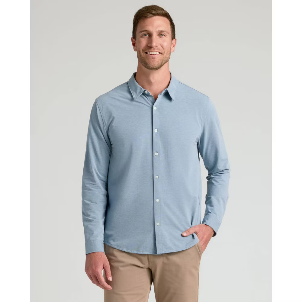 True Classic Mens Stretch Oxford Dress Shirt - Blue S 3490₽