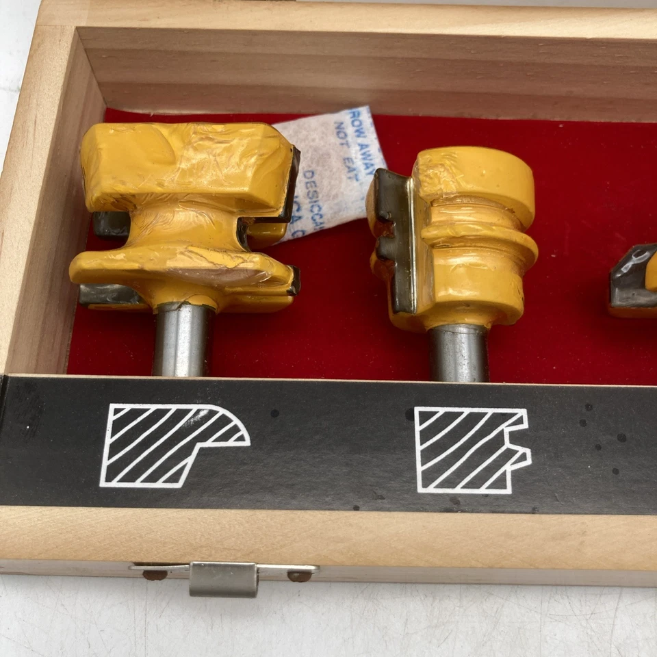 NEW Carb-Tech 5 PCS Carbide Router Bit Set 1/2 Inch Shank Raised Panel  Door - Image 2 of 4