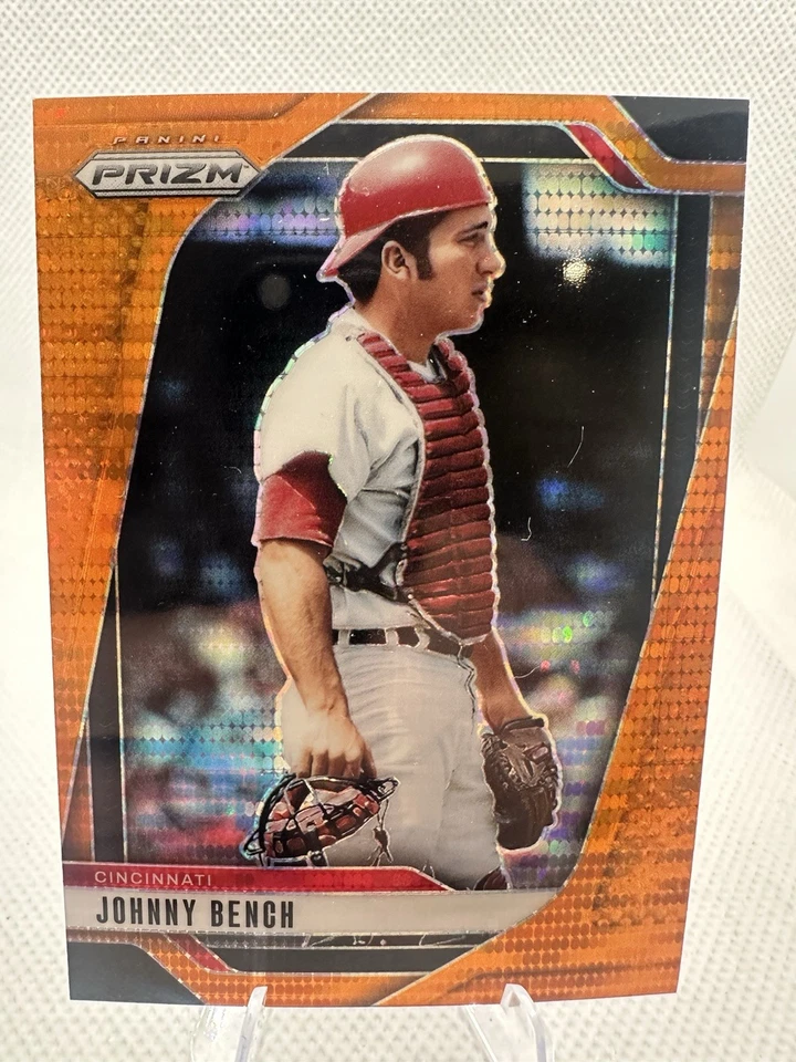 Lote 2025 Panini Prizm Johnny Bench Yogi Berra Laranja/399 Disco Reds Yankees - Imagem 2 de 4