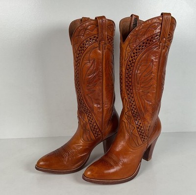 Vintage Dan Post Cowgirl Boots | Spanish Collection | Stacked Heel | Women s 7.5