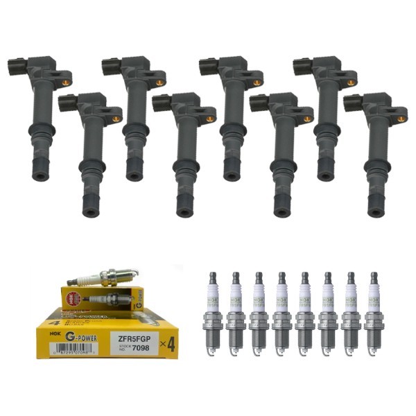 New Ignition Coil  NGK  Spark Plug Kit for Dodge Dakota/ Mitsubishi Raider 4.7L