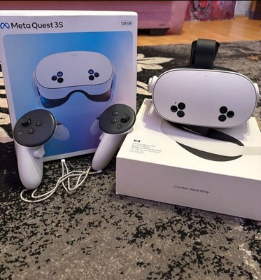 Meta Quest 3S 128GB VR Headset + 2 Controller + K4 Comfort Strap | Top Zustand