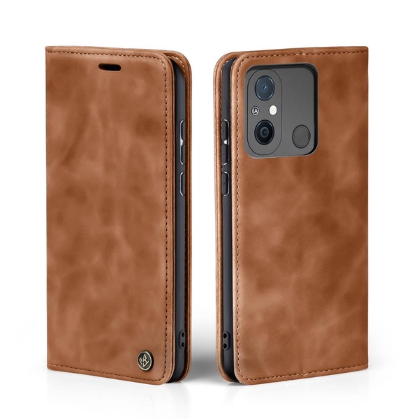 Handy HüLle FüR Xiaomi Redmi 12C Klapp Magnet Smartphone Cover Case Braun-image