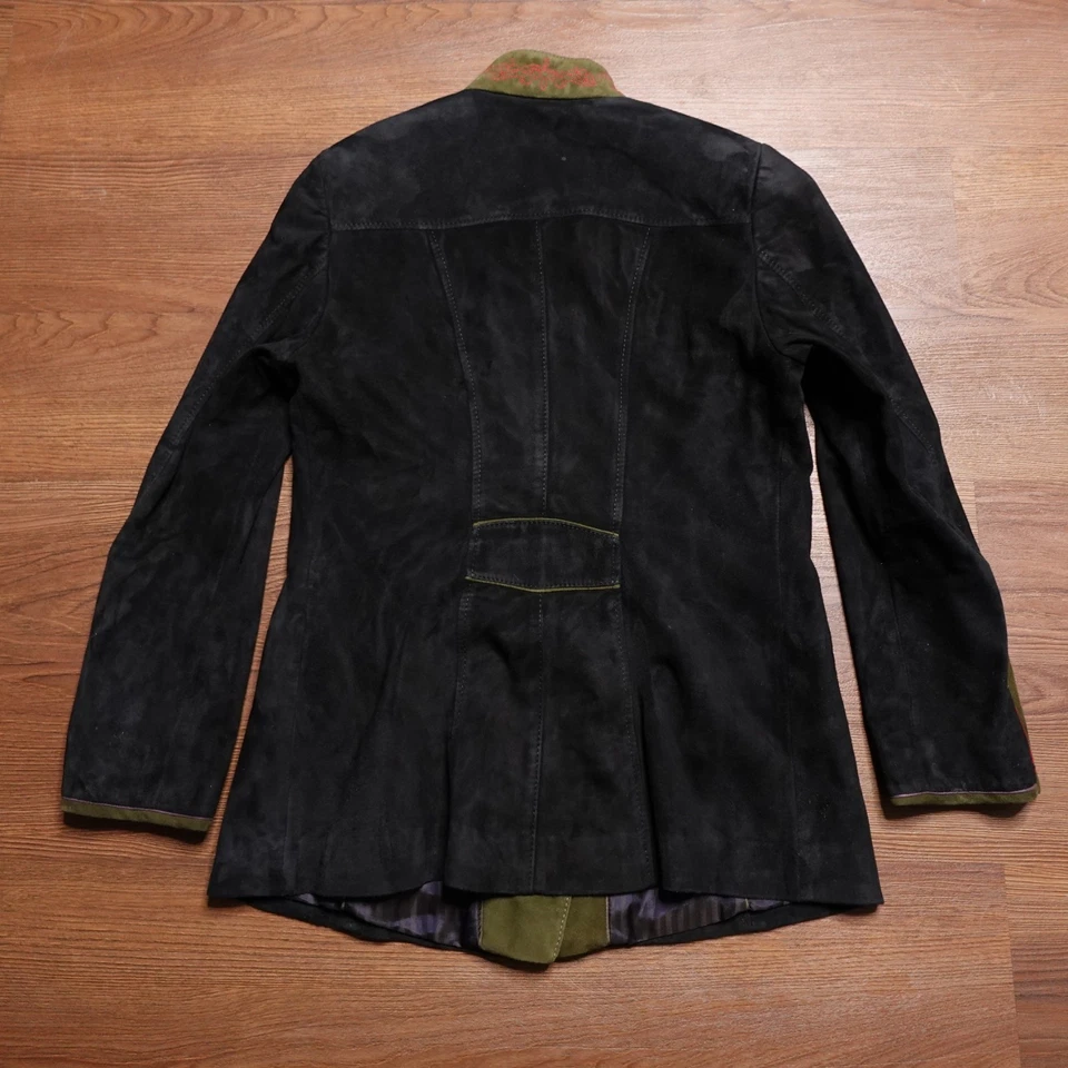 Blazer Chaqueta Gamuza Meindl Alemán Bávaro Mujer Talla 40 Negro Oliva Foto 2 de 4