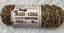 VTG Maxi Cord Herculon Twisted Brown Beige 6mm 100 Yards Polypropylene
