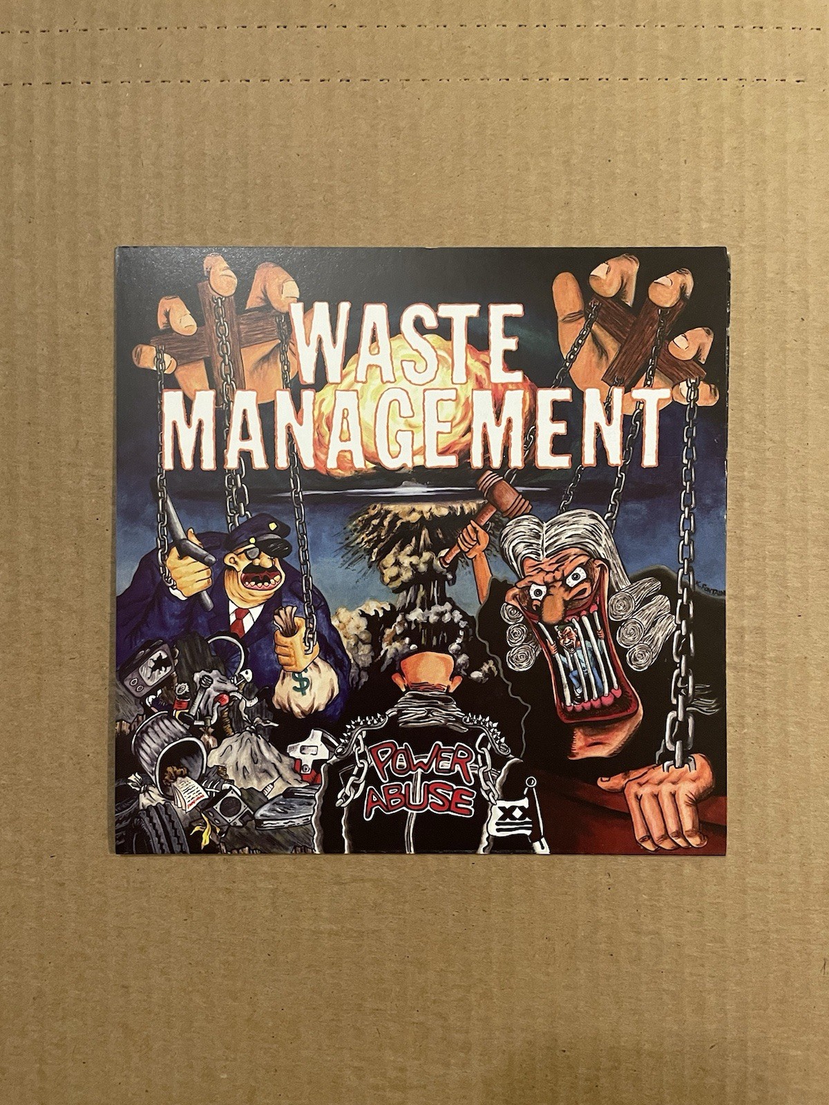 Waste Management  – Power Abuse 7" - BLUE 1st Press of 224 - Black Flag KBD